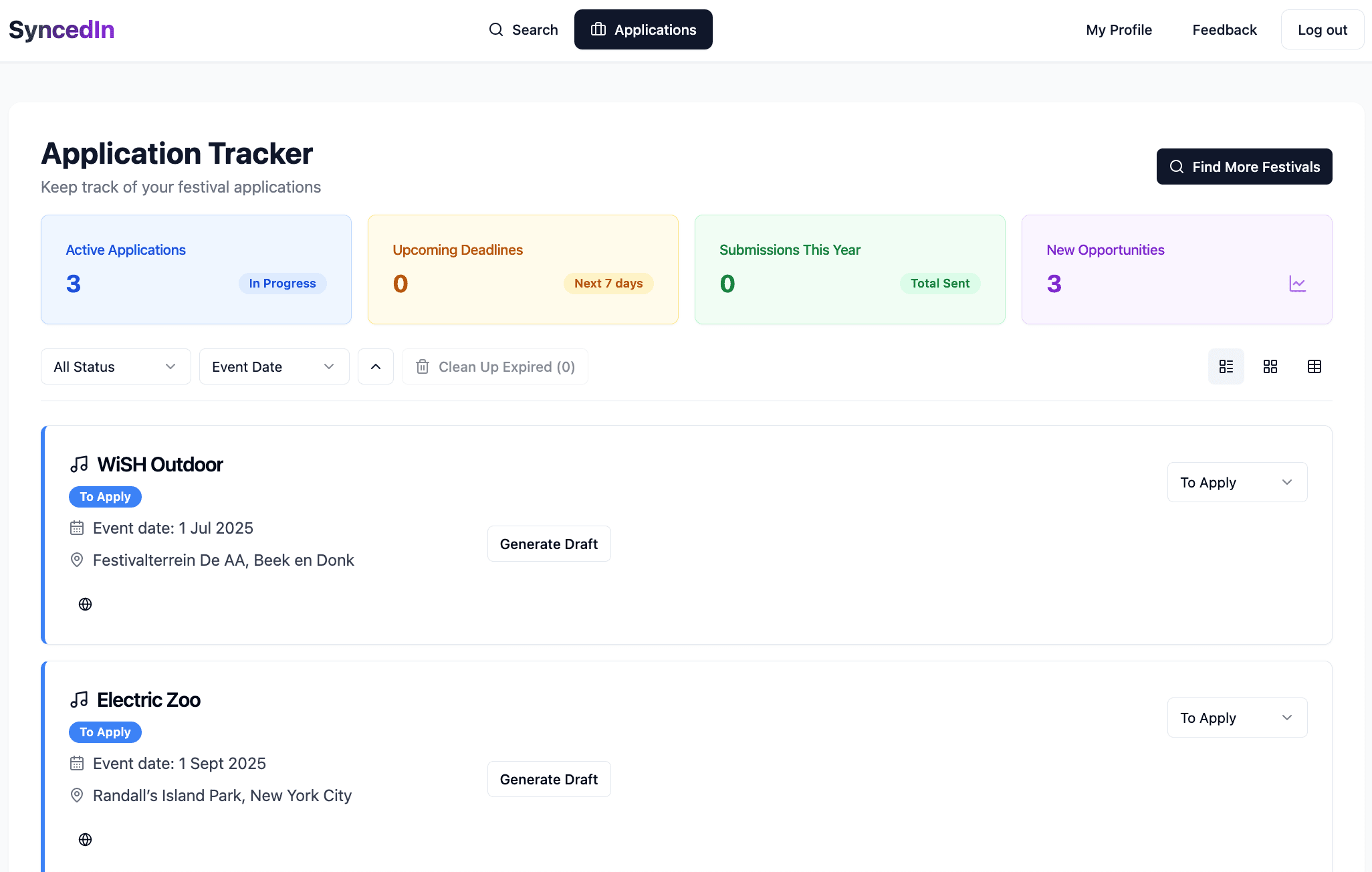 Application tracker
